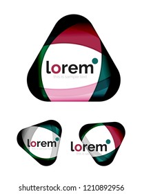 Set of geometric convergence vector icon templates