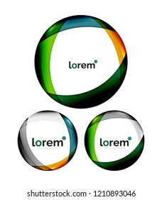 Set of geometric convergence vector icon templates