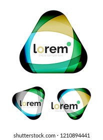 Set of geometric convergence vector icon templates