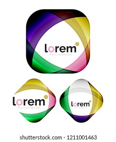 Set of geometric convergence vector icon templates