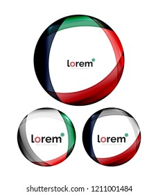 Satz von geometrischen konvergenten Vektorsymbol-Vorlagen