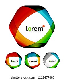 Set of geometric convergence vector icon templates