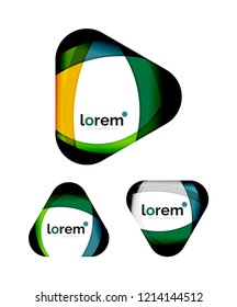 Set of geometric convergence vector icon templates