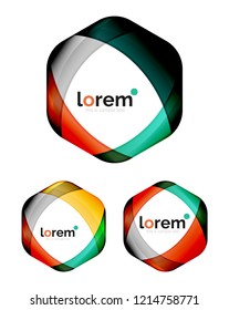 Set of geometric convergence vector icon templates