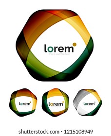 Set of geometric convergence vector icon templates