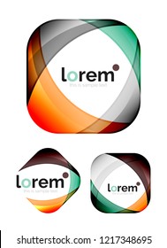 Conjunto de plantillas de iconos vectoriales de convergencia geométrica