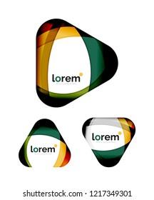 Set of geometric convergence vector icon templates