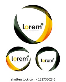 Set of geometric convergence vector icon templates