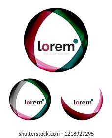 Set of geometric convergence vector icon templates