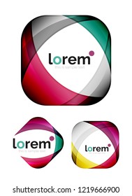 Set of geometric convergence vector icon templates