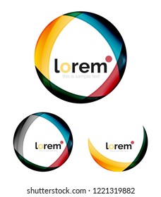 Conjunto de plantillas de iconos vectoriales de convergencia geométrica