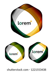 Conjunto de plantillas de iconos vectoriales de convergencia geométrica