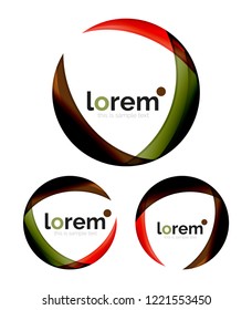Set of geometric convergence vector icon templates