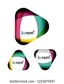 Set of geometric convergence vector icon templates