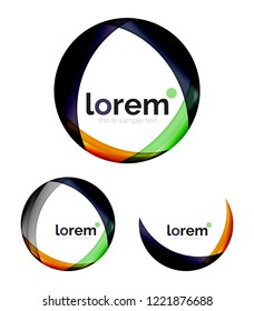 Conjunto de plantillas de iconos vectoriales de convergencia geométrica