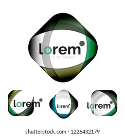 Set of geometric convergence vector icon templates