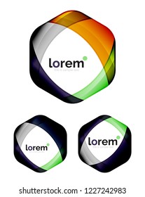 Set of geometric convergence vector icon templates