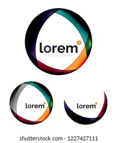 Set of geometric convergence vector icon templates