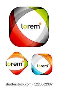 Set of geometric convergence vector icon templates