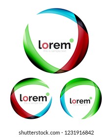 Satz von geometrischen konvergenten Vektorsymbol-Vorlagen