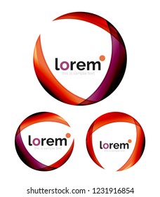 Set of geometric convergence vector icon templates