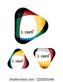 Set of geometric convergence vector icon templates