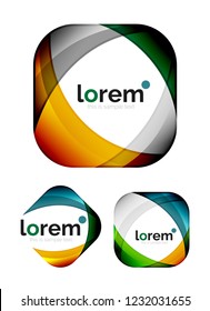 Set of geometric convergence vector icon templates