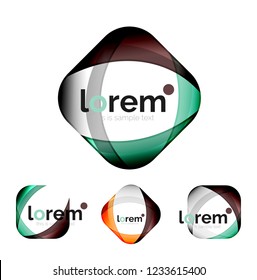 Set of geometric convergence vector icon templates