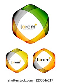 Conjunto de plantillas de iconos vectoriales de convergencia geométrica