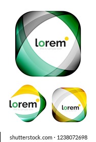 Set of geometric convergence vector icon templates