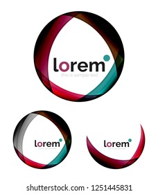 Conjunto de plantillas de iconos vectoriales de convergencia geométrica