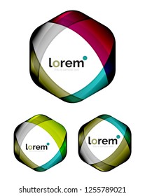 Set of geometric convergence vector icon templates