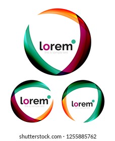 Conjunto de plantillas de iconos vectoriales de convergencia geométrica