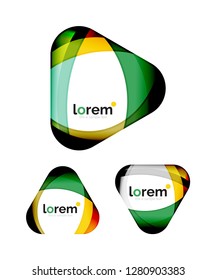 Set of geometric convergence vector icon templates