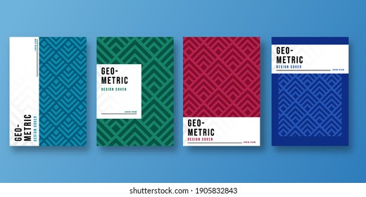 Set of geometric cover. Abstract shapes compositions. Geometric pattern. vector illustration