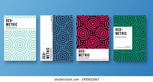 Set of geometric cover. Abstract shapes compositions. Geometric pattern. vector illustration