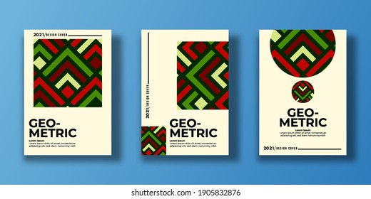 Conjunto de cobertura geométrica. Composiciones abstractas de las formas. Patrón geométrico. ilustración vectorial