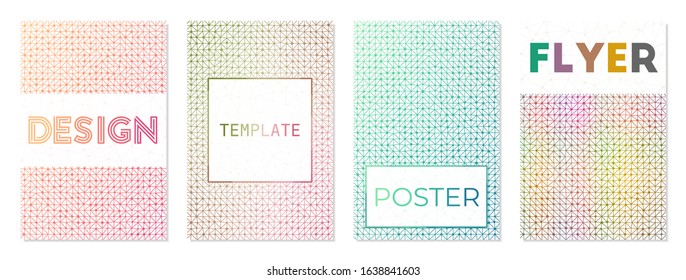 Set of geometric covers. Can be used as cover, banner, flyer, poster, business card, brochure. Appealing geometric background collection. Superb vector illustration.