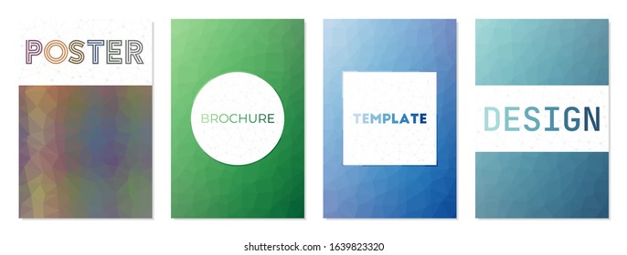 Set of geometric covers. Can be used as cover, banner, flyer, poster, business card, brochure. Captivating geometric background collection. Appealing vector illustration.