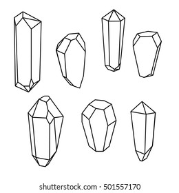 Set of geometric crystals. Geometric shapes. Geometric Gems.Trendy hipster background