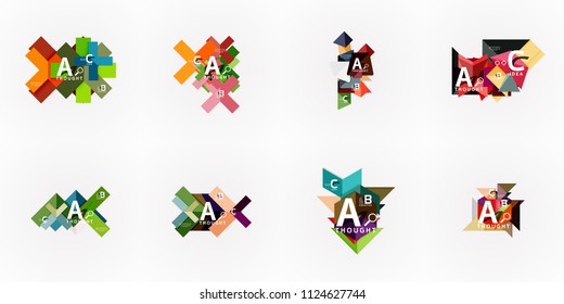 Set of geometric design abstract option infographics. Vector artistic illustration for presentation, app wallpaper, banner or poster