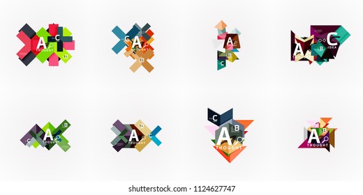 Set of geometric design abstract option infographics. Vector artistic illustration for presentation, app wallpaper, banner or poster