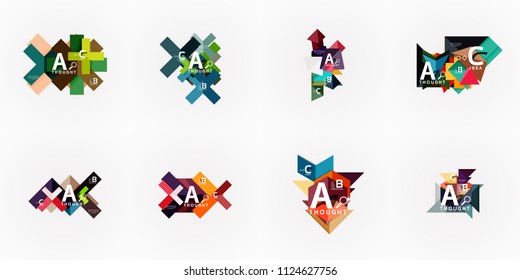 Set of geometric design abstract option infographics. Vector artistic illustration for presentation, app wallpaper, banner or poster