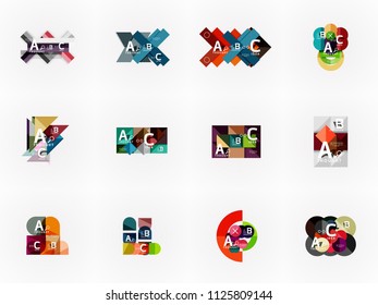 Set of geometric design abstract option infographics. Vector artistic illustration for presentation, app wallpaper, banner or poster