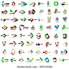 Set of geometric design arrow icons