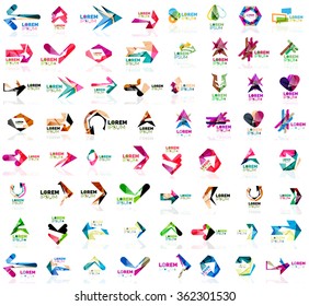 Set of geometric design arrow icons