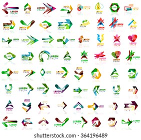 Set of geometric design arrow icons