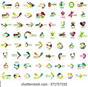 Set of geometric design arrow icons