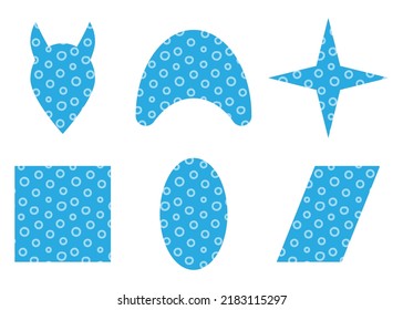 Set of geometric elements with decorative filling. vector illustration