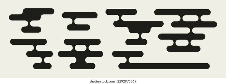 Set of geometric elements for design. Vector illustration. Speech bubbles.